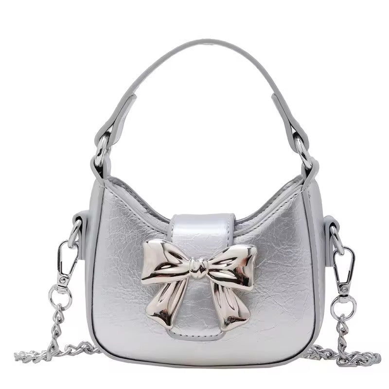 Leather Metal Bow handbag 💞