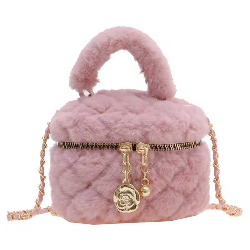 Soft Furr Handbags with charm π