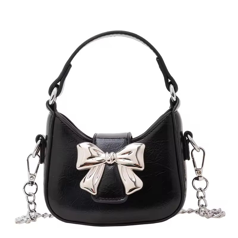 Leather Metal Bow handbag 💞