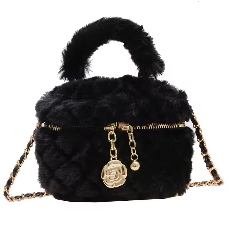 Soft Furr Handbags with charm 💞